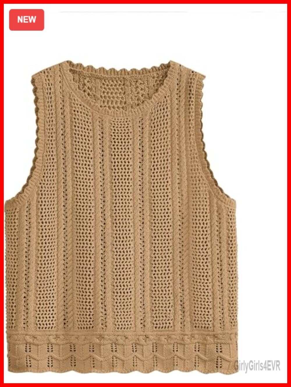 Crochet Sweater Vest Tank Top Beach Cover Up Cruise Outfits Sleeveless Loose